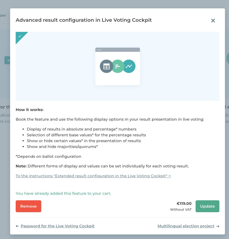  Feature tile “Advanced Results Configuration in the Live Voting Cockpit“.