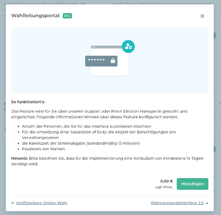 Wahlleitungsportal im POLYAS Online-Wahlmanager buchen