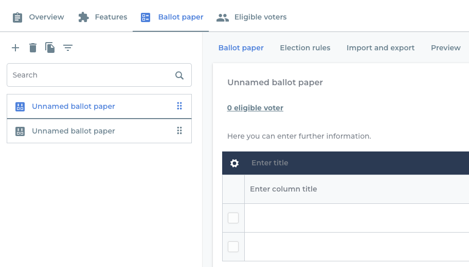 Manage multiple ballots in the online voting manager!