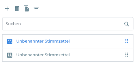 Stimmzettel sortieren, hinzufügen und löschen.